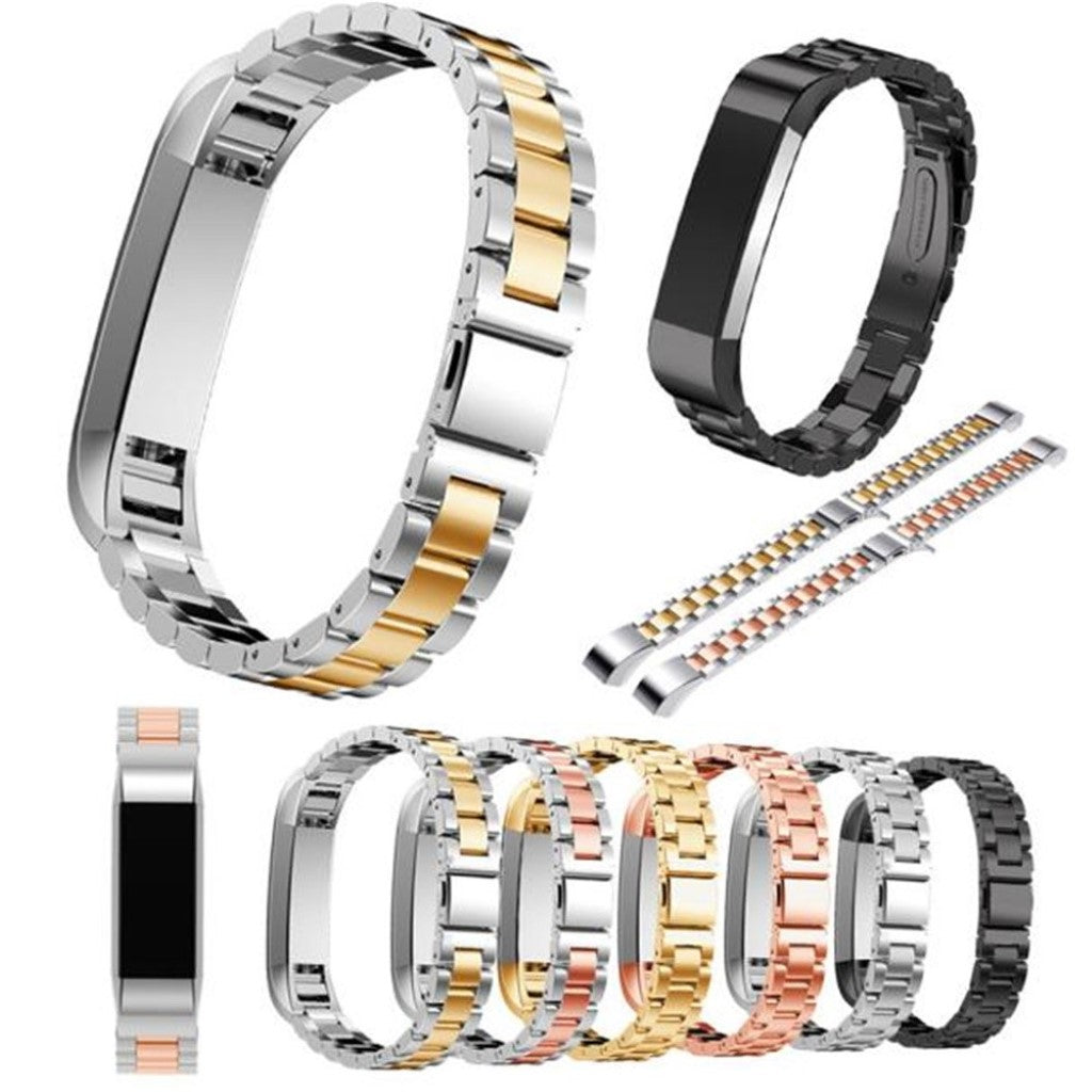 Rigtigt skøn Fitbit Alta HR Metal Rem - Sort#serie_012