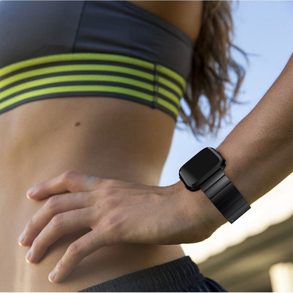 Rigtigt fint Fitbit Versa Metal Rem - Sort#serie_2