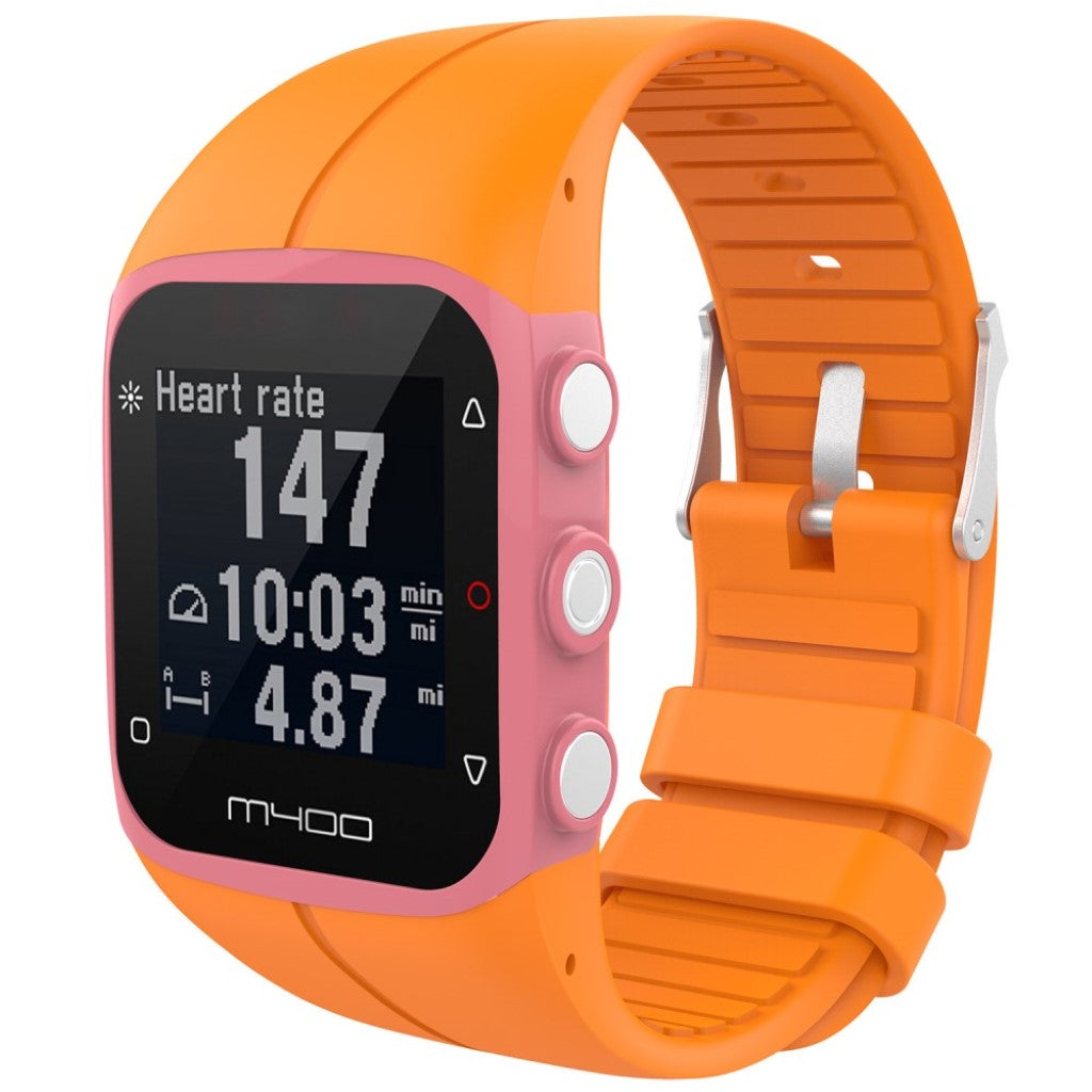 Super flot Polar M400 Silikone Rem - Orange#serie_3