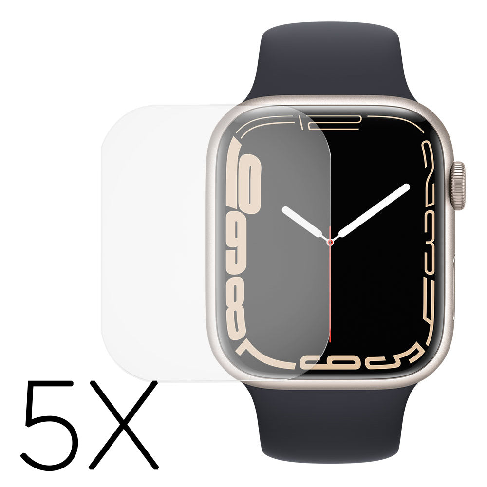 5stk Apple Watch Series 7 45mm Plastik  HD  3D Kurvet Skærmbeskytter - Gennemsigtig#serie_2