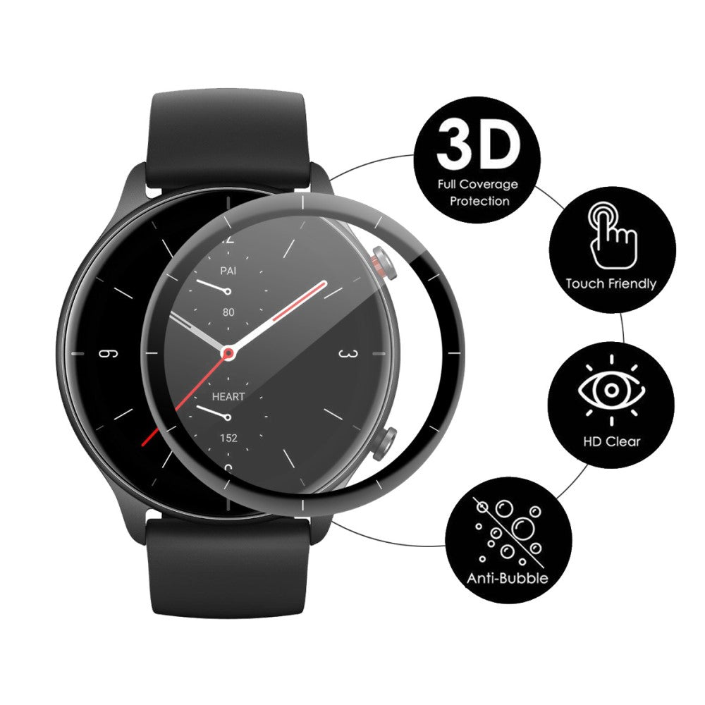 Amazfit GTR 3 Plastik  3D Kurvet Skærmbeskytter - Gennemsigtig#serie_4