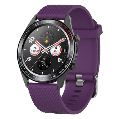 Huawei Watch GT / Samsung Galaxy Watch 46mm rhombus texture silicone watch band - Purple#serie_8