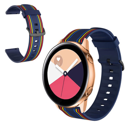22mm Twill tone watch band for Samsung, Amazfit and Huawei watch - Dark Blue / Colorful#serie_11