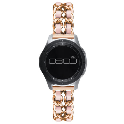 Leather on steel knit watch band for Samsung, Huawei and Amazfit watch - Rose Gold / Pink#serie_11