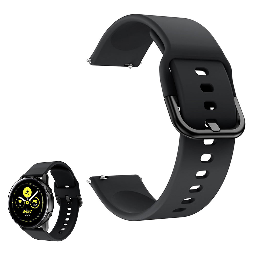 Universal smooth silicone watch band - Black#serie_1