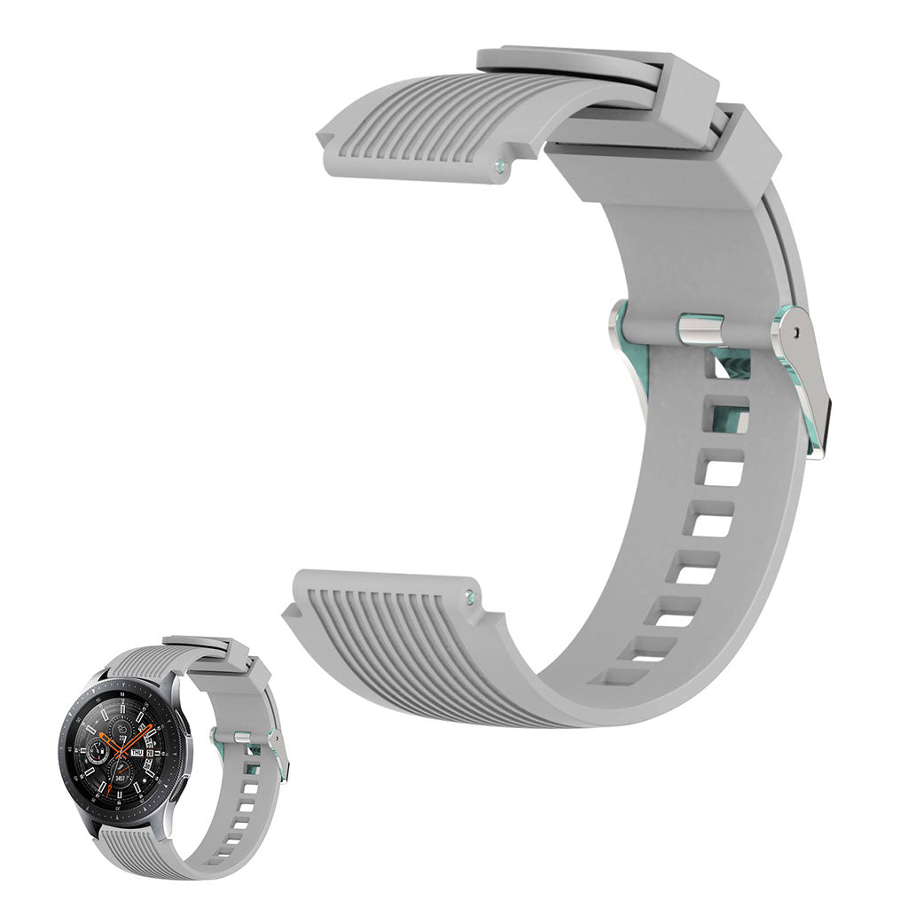 22mm Universal line etched silicone watch strap - Grey#serie_3