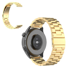 22mm Universal three bead stainless steel watch strap - Gold#serie_2