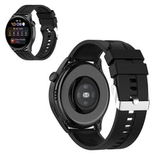 22mm Universal silicone watch strap - Black#serie_1