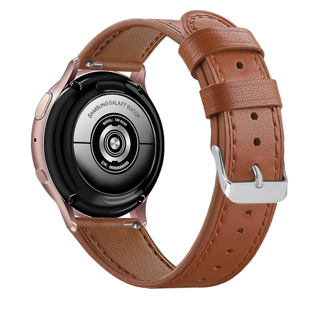 20mm Universal cowhide genuine leather watch strap - Brown#serie_9