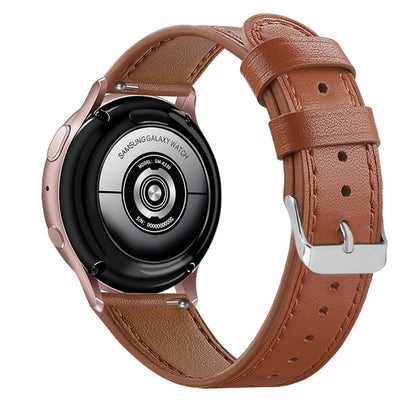 20mm Universal cowhide genuine leather watch strap - Brown#serie_9