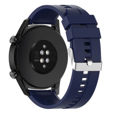 20mm Universal adjustable silicone watch strap - Silver Steel Buckle / Midnight Blue#serie_1