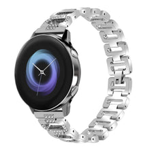 22mm Universal rhinestone D-chain stainless steel watch strap - Silver#serie_2