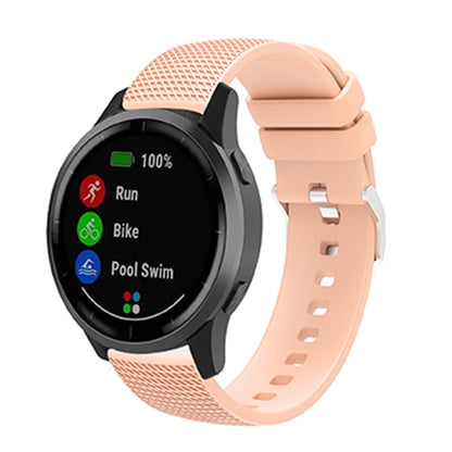 20mm Universal grid design silicone watch strap - Flesh Pink#serie_3