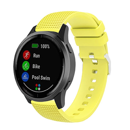 20mm Universal grid design silicone watch strap - Yellow#serie_5