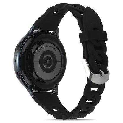22mm Universal cool circle design silicone watch strap - Black#serie_4