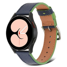 22mm Universal color spliced genuine leather watch strap - Midnight Blue#serie_5