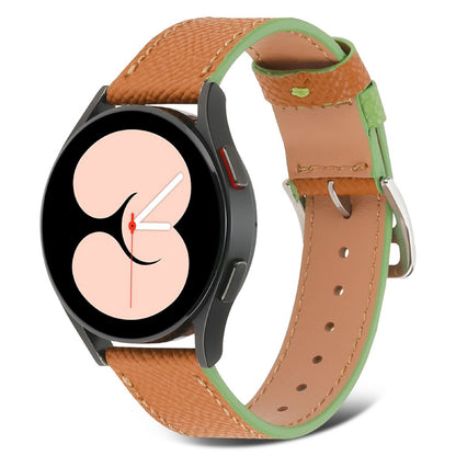 22mm Universal color spliced genuine leather watch strap - Brown#serie_6