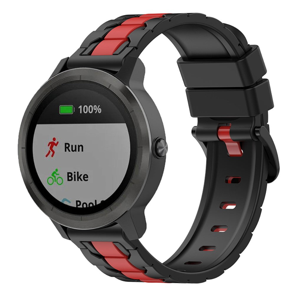 Dual color silicone watch strap for Garmin and Samsung watch - Black / Red#serie_1