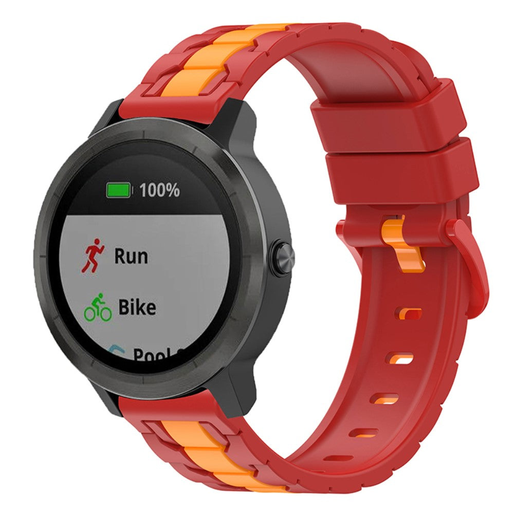 Dual color silicone watch strap for Garmin and Samsung watch - Red / Yellow#serie_7