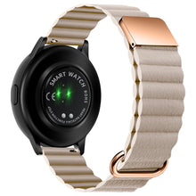20mm Universal litchi style genuine leather watch strap - Rose Gold Buckle / Khaki#serie_1