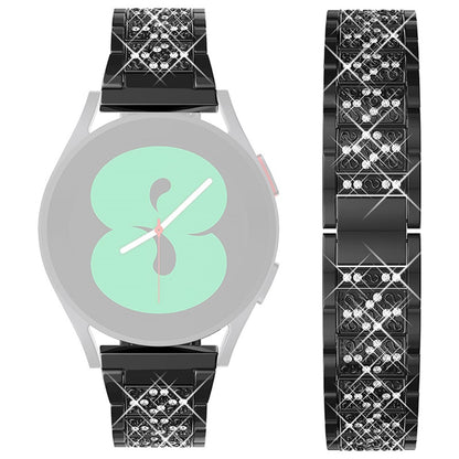 22mm Universal rhinestone décor watch strap - Black#serie_1