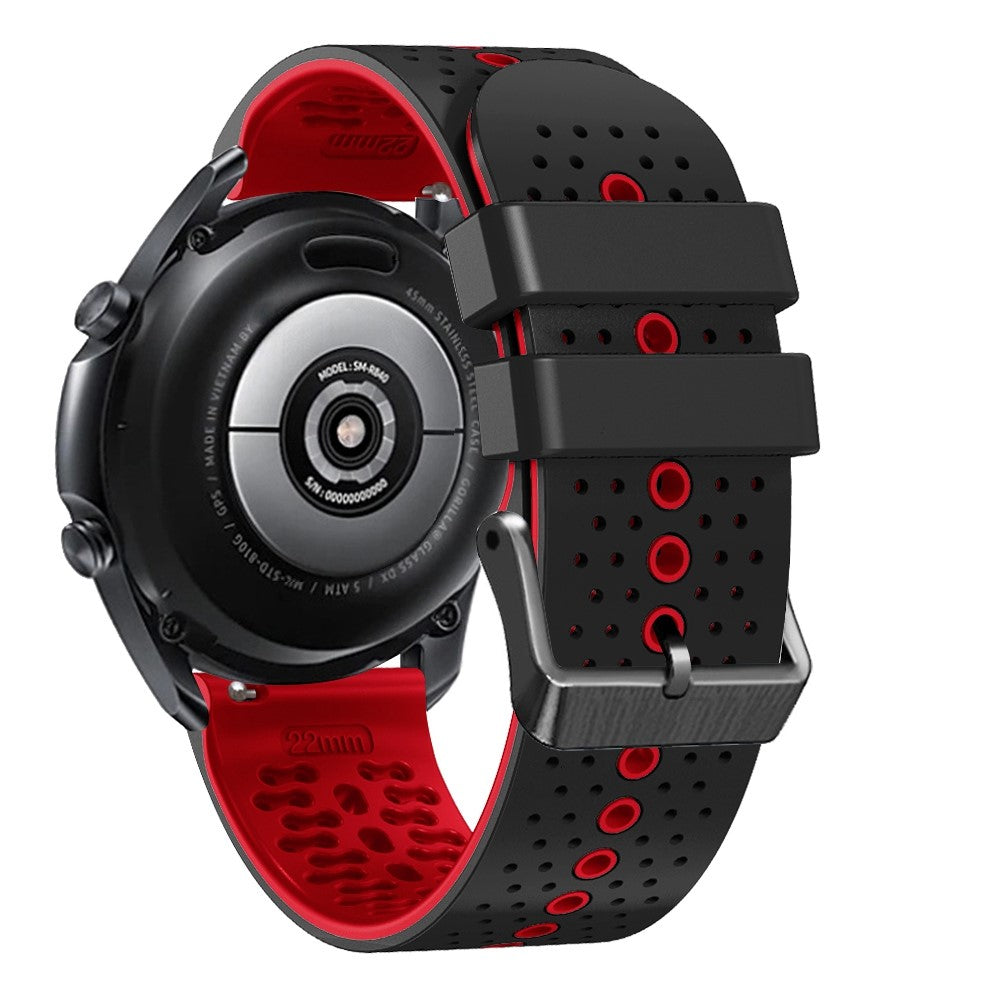 22mm Universal dual color watch strap - Black / Red#serie_5