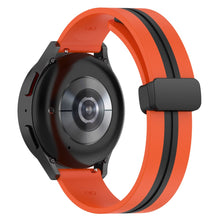 20mm Universal dual color silicone watch strap with magnetic folding buckle - Orange / Black#serie_2