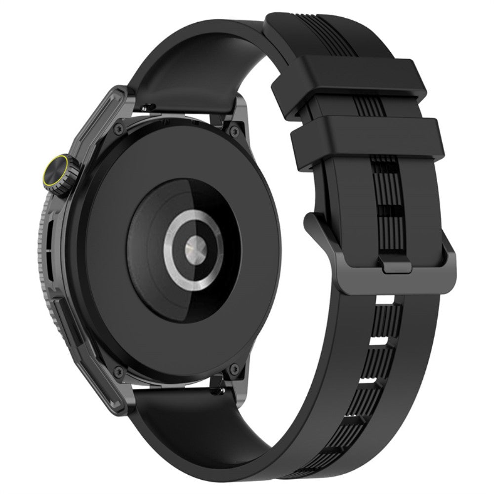 20mm Universal textured silicone watch strap - Black#serie_4