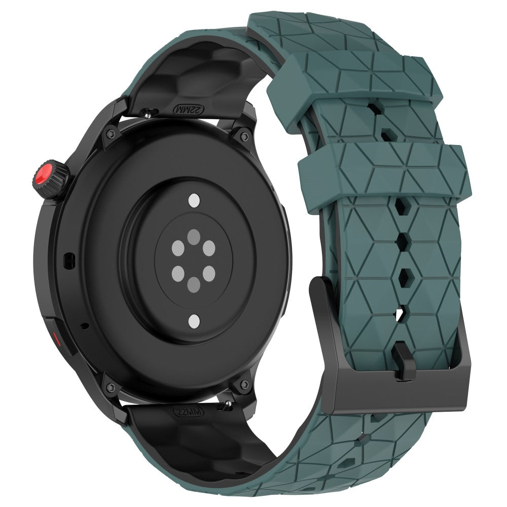 22mm Universal dual color football pattern style strap - Olive Green / Black#serie_6