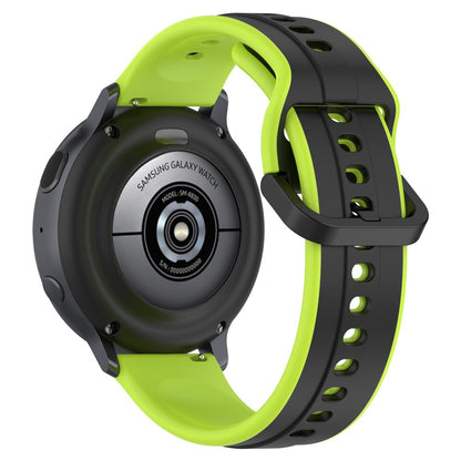22mm Universal dual color silicone strap - Black / Lime#serie_12