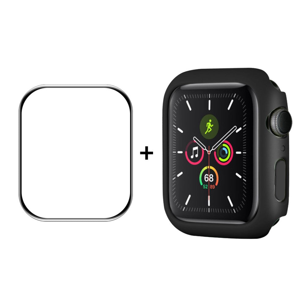 Fint Apple Watch Series 7 41mm Cover med Skærmbeskytter i Hærdet Glas - Sort#serie_4