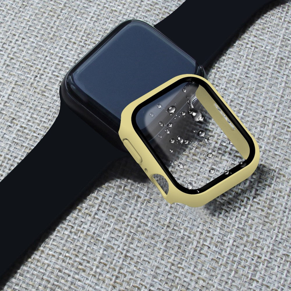 Mega Fint Apple Watch Series 7 41mm Cover med Skærmbeskytter i Plastik og Hærdet Glas - Gul#serie_11