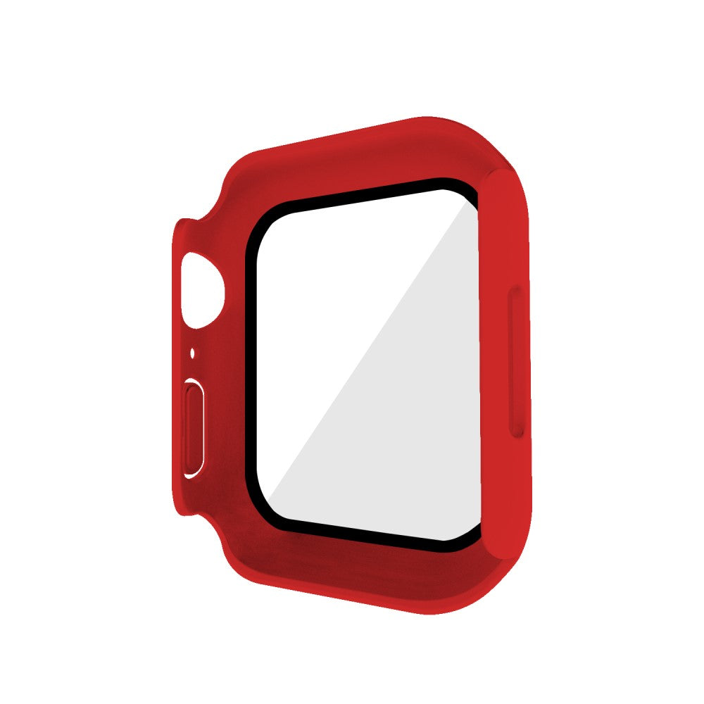 Mega Fint Apple Watch Series 7 41mm Cover med Skærmbeskytter i Plastik og Hærdet Glas - Rød#serie_8