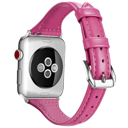 Meget fantastisk Apple Watch Series 7 41mm Ægte læder Rem - Størrelse: L - Pink#serie_11