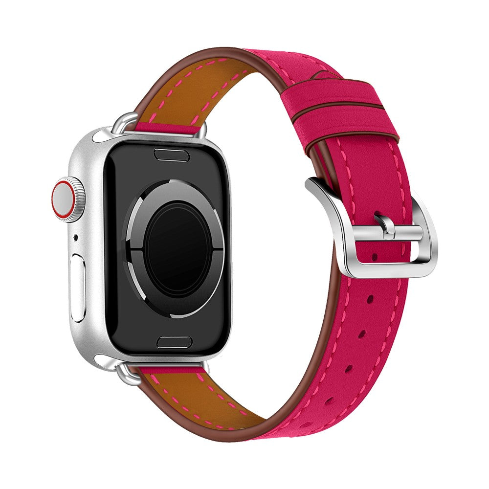 Meget elegant Apple Watch Series 7 41mm Ægte læder Rem - Pink#serie_6
