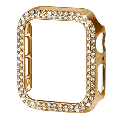 Apple Watch Series 7 41mm Beskyttende Plastik og Rhinsten Bumper  - Guld#serie_7