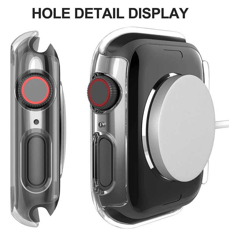 Rigtigt Fed Apple Watch Series 7 41mm Cover med Skærmbeskytter i Plastik og Hærdet Glas - Gennemsigtig#serie_4