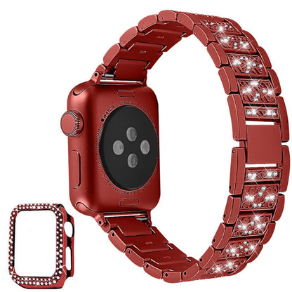 Apple Watch Series 7 41mm Metal Rem med Cover - Rød#serie_4