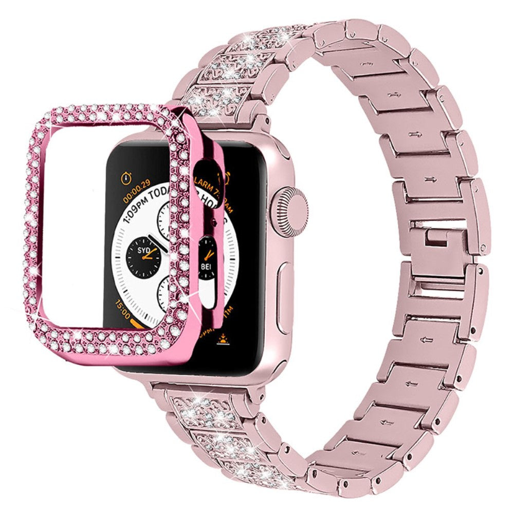 Apple Watch Series 7 41mm Metal Rem med Cover - Pink#serie_5