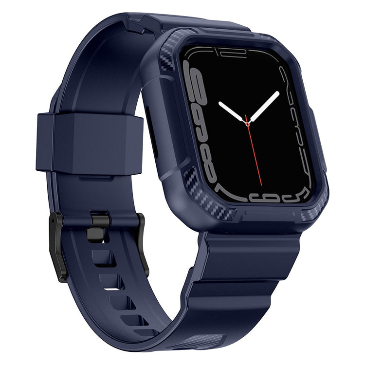 Apple Watch Series 7 41mm Silikone Cover med Rem - Blå#serie_4