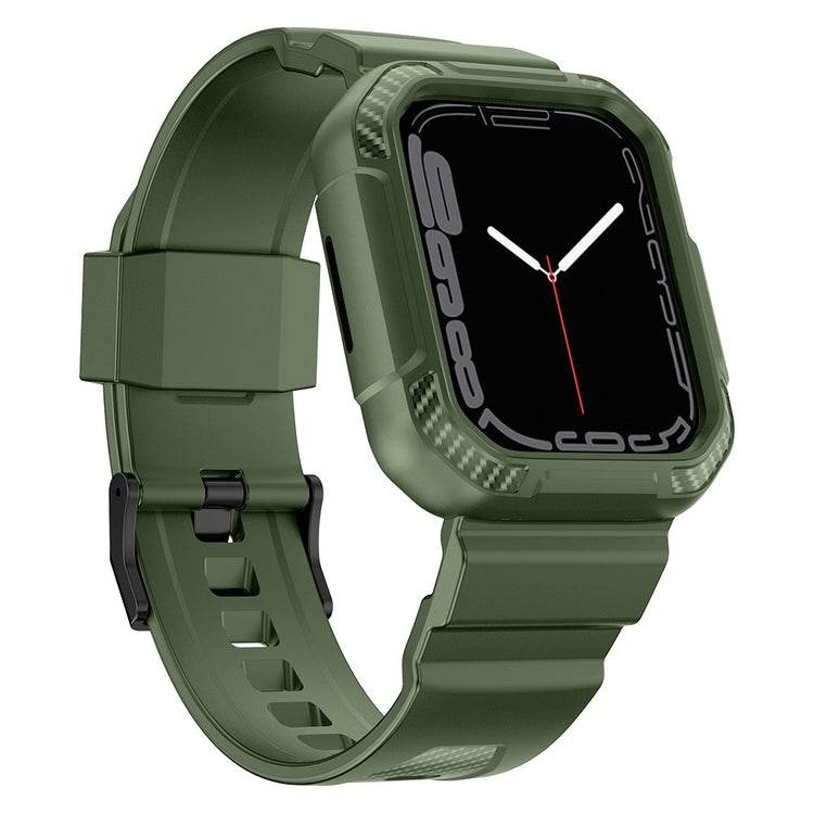 Apple Watch Series 7 41mm Silikone Cover med Rem - Grøn#serie_5