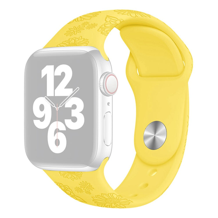 Rigtigt fint Apple Watch Series 7 41mm Silikone Rem - Gul#serie_19