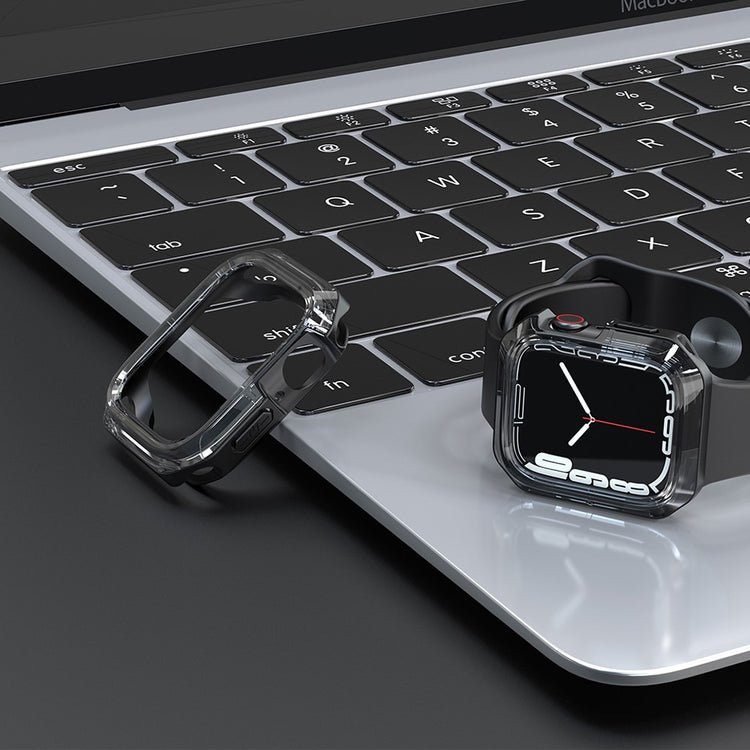 Apple Watch Series 7 41mm Gennemsigtig Silikone Bumper  - Sort#serie_1