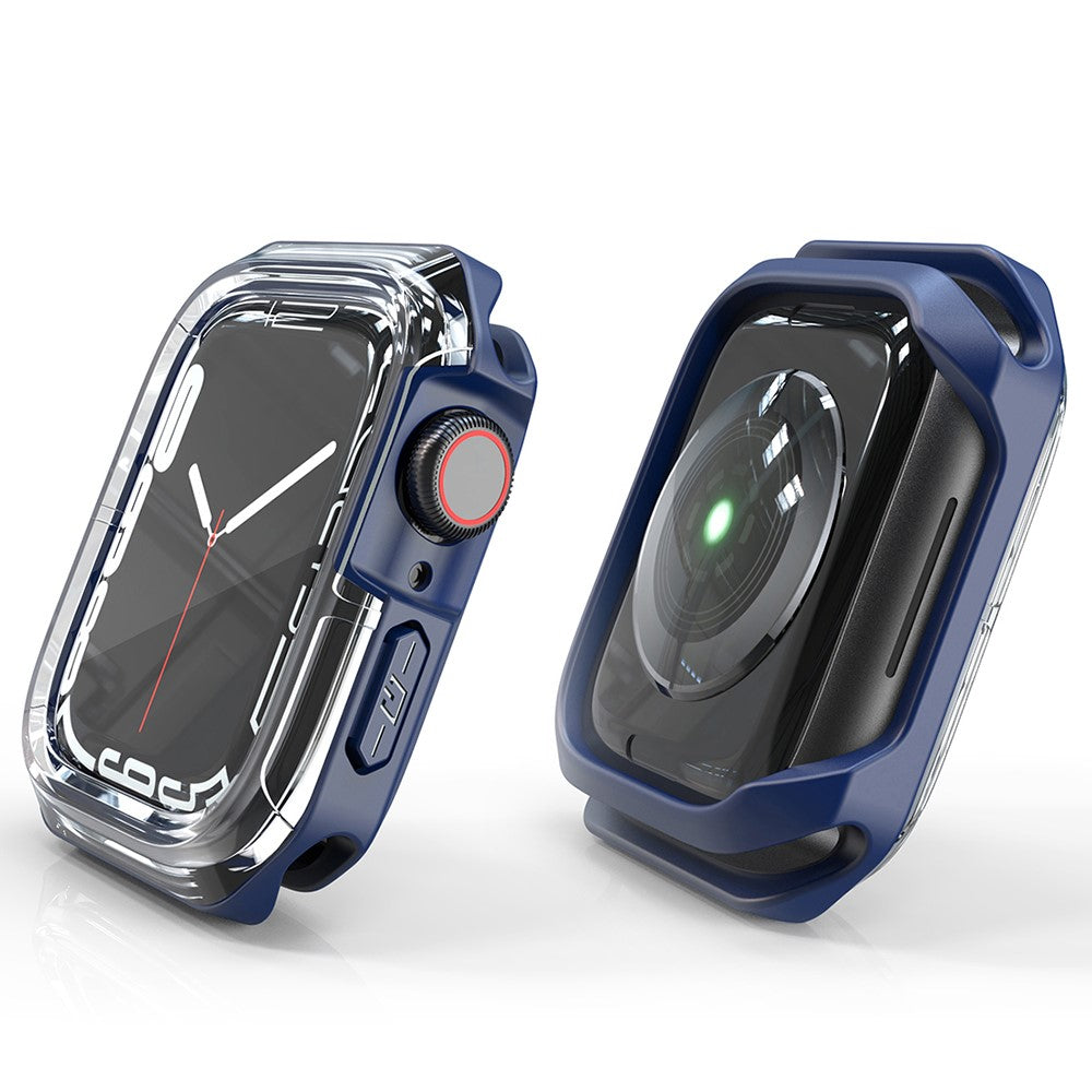 Apple Watch Series 7 41mm Gennemsigtig Silikone Bumper  - Blå#serie_2