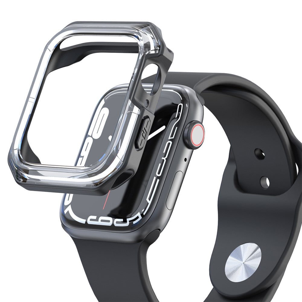 Apple Watch Series 7 41mm Gennemsigtig Silikone Bumper  - Sort#serie_3