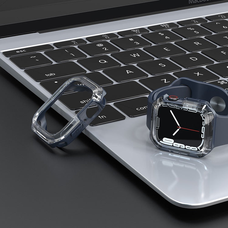 Apple Watch Series 7 41mm Gennemsigtig Silikone Bumper  - Blå#serie_5