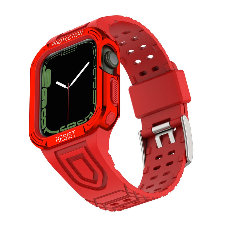 Apple Watch Series 7 41mm Plastik Rem med Etui - Rød#serie_4