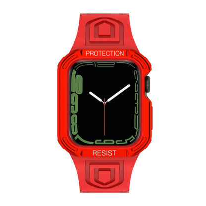 Apple Watch Series 7 41mm Plastik Rem med Etui - Rød#serie_4