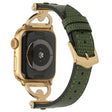 Solide bracelet en métal et cuir PU pour Apple Watch Series 7 41mm.