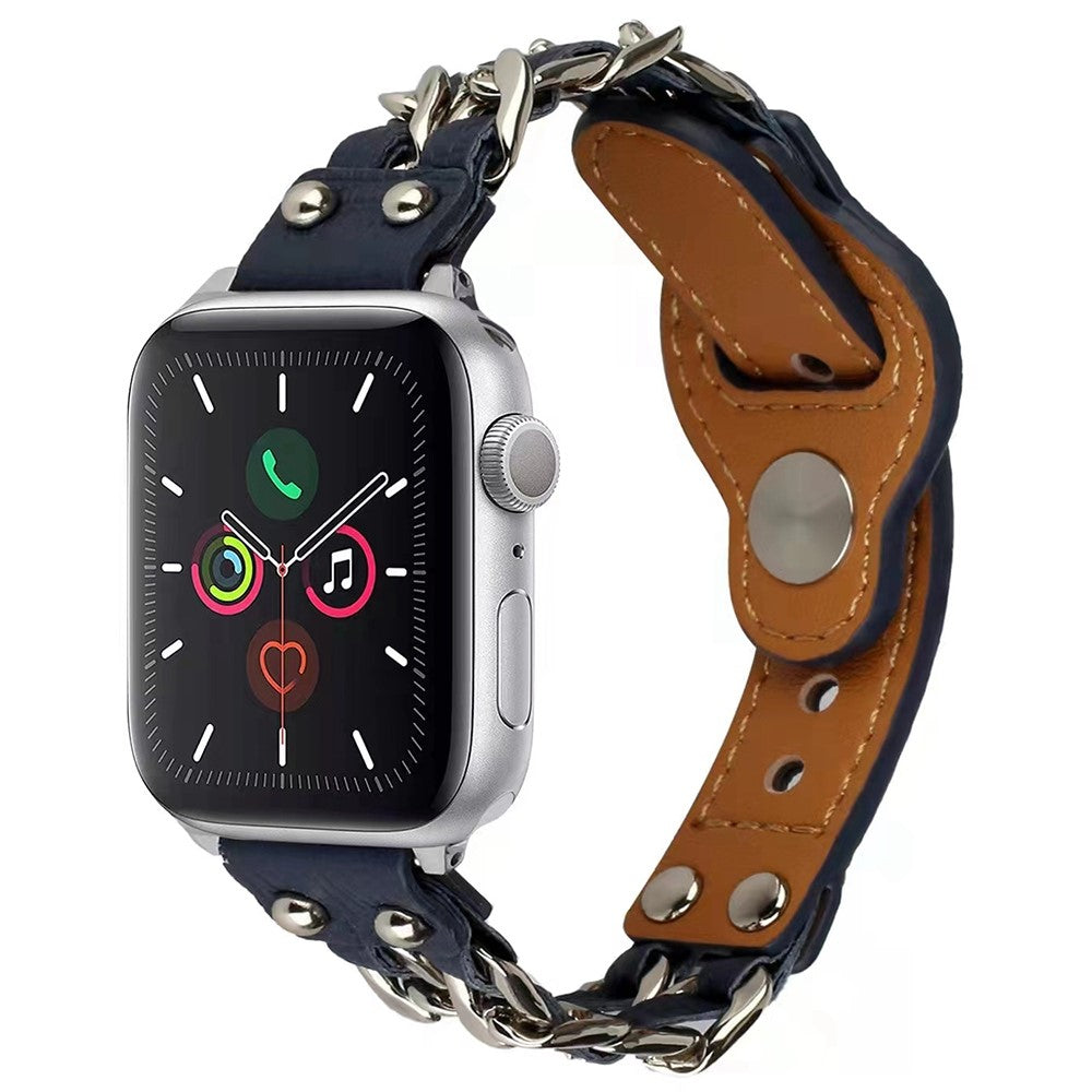 Vildt fed Apple Watch Series 7 41mm Kunstlæder Rem - Blå#serie_2